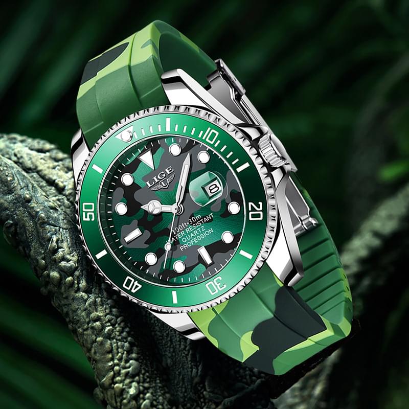 Reloj LIGE para Hombre: Estilo Deportivo y Funcional con Correa de Silicona Resistente al Agua