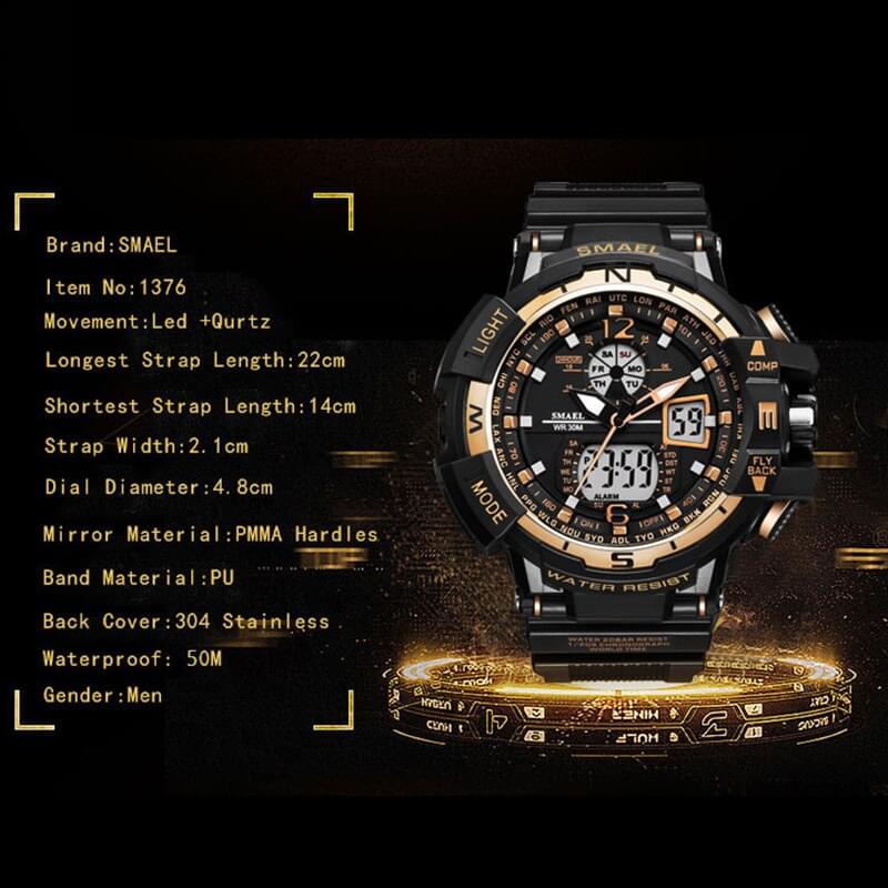 Reloj Deportivo SMAEL 1376C – El Compañero Perfecto para tu Estilo de Vida Activo