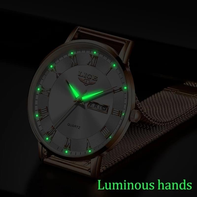 Reloj LIGE Ultra Delgado para Mujer: Elegancia y Funcionalidad con Doble Calendario