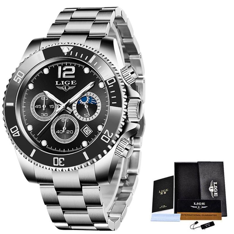 Reloj de Cuarzo Deportivo para Hombre, Cronógrafo Multifuncional y Resistente al Agua