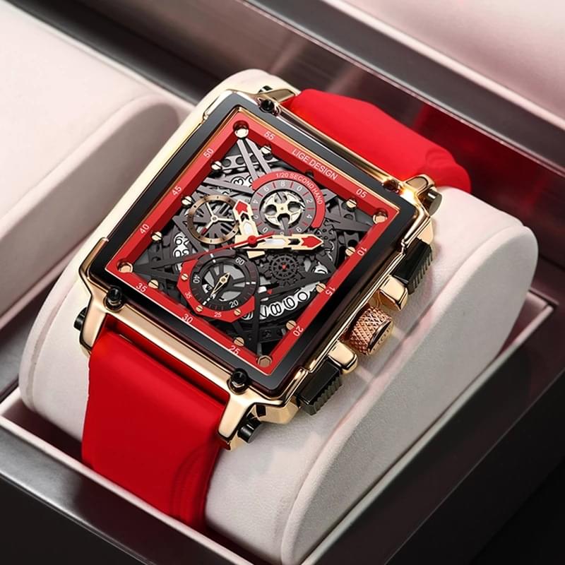 Reloj Multifunción para Hombre: LIGE Cuadrado Deportivo y Resistente al Agua