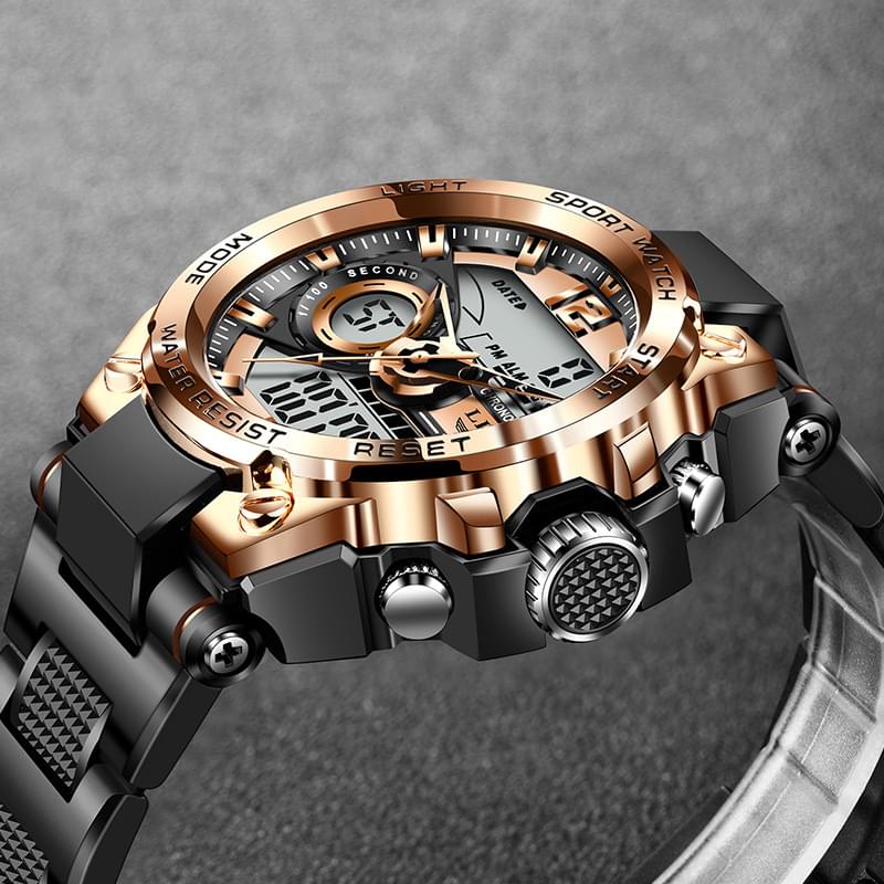 LIGE Reloj Electrónico Doble Pantalla, Luminoso y Resistente al Agua