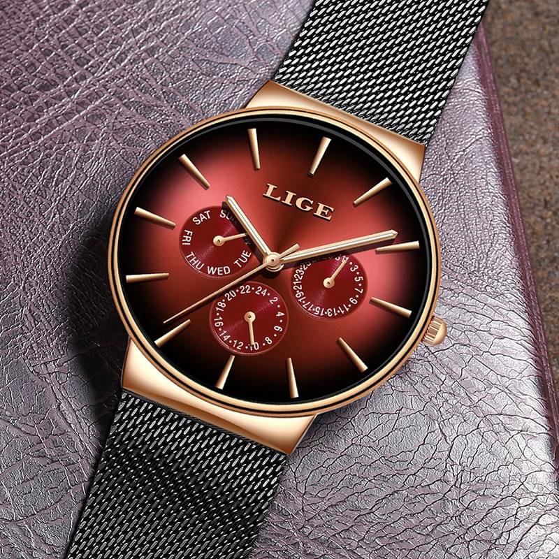 Reloj de Hombre LIGE: Estilo y Comodidad con Correa de Malla Milanesa