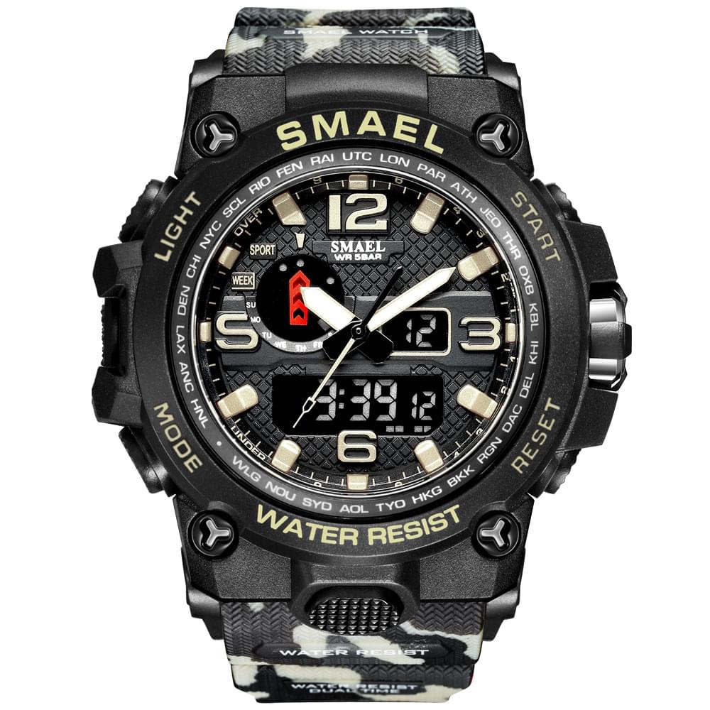 SMAEL 1545D – Reloj Militar Doble Pantalla para Hombre con Resistencia y Estilo