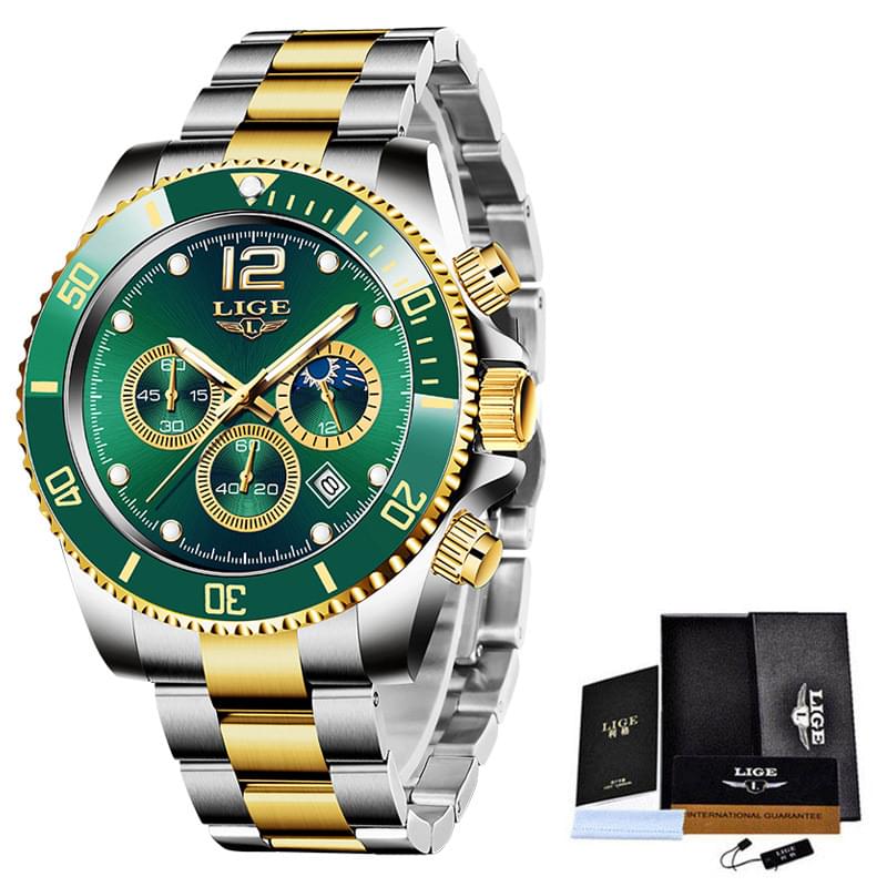 Reloj de Cuarzo Deportivo para Hombre, Cronógrafo Multifuncional y Resistente al Agua