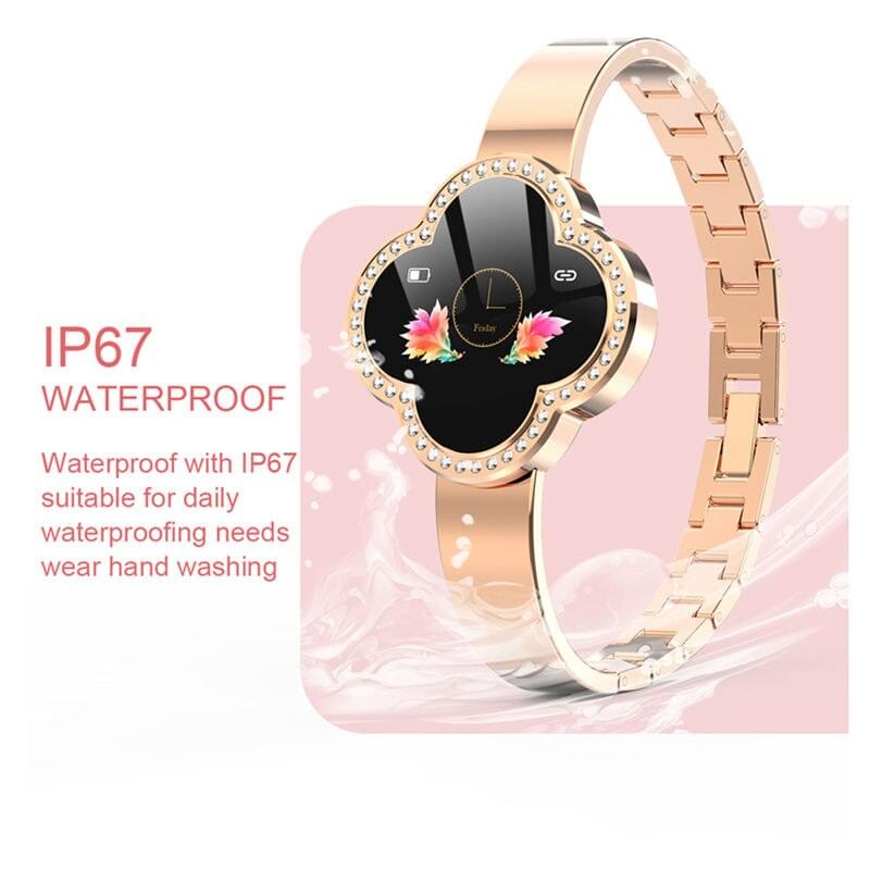 S6 Pulsera Inteligente para Mujer - Monitoreo de Ritmo Cardíaco y Presión Arterial, Resistente al Agua IP67
