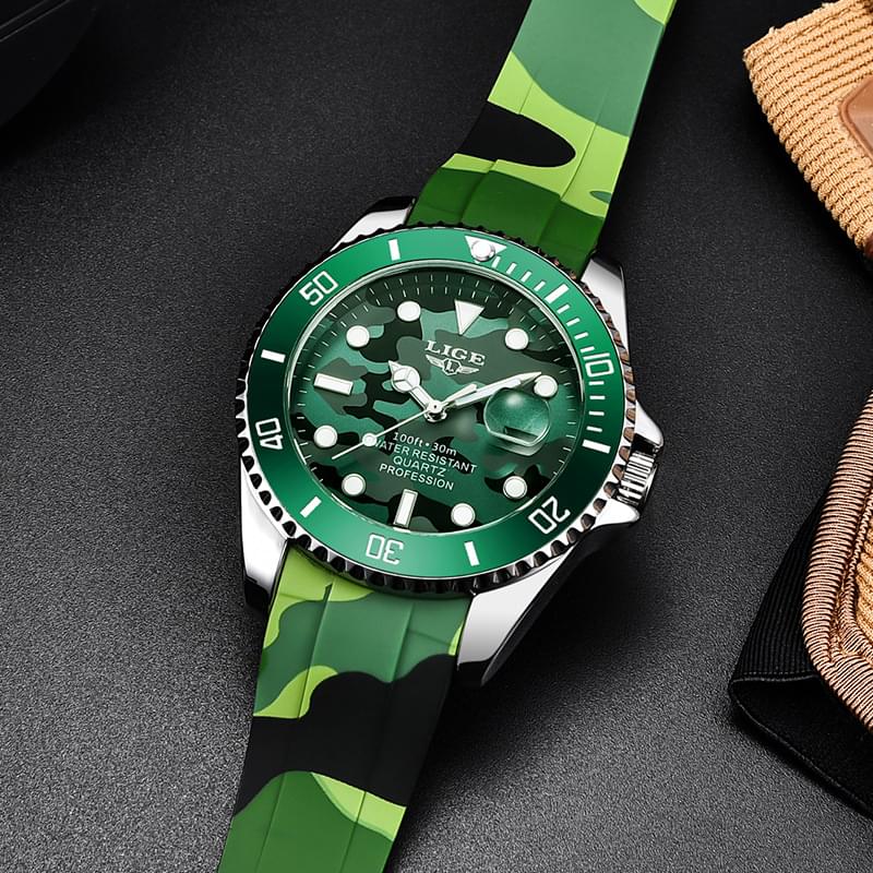 Reloj LIGE para Hombre: Estilo Deportivo y Funcional con Correa de Silicona Resistente al Agua