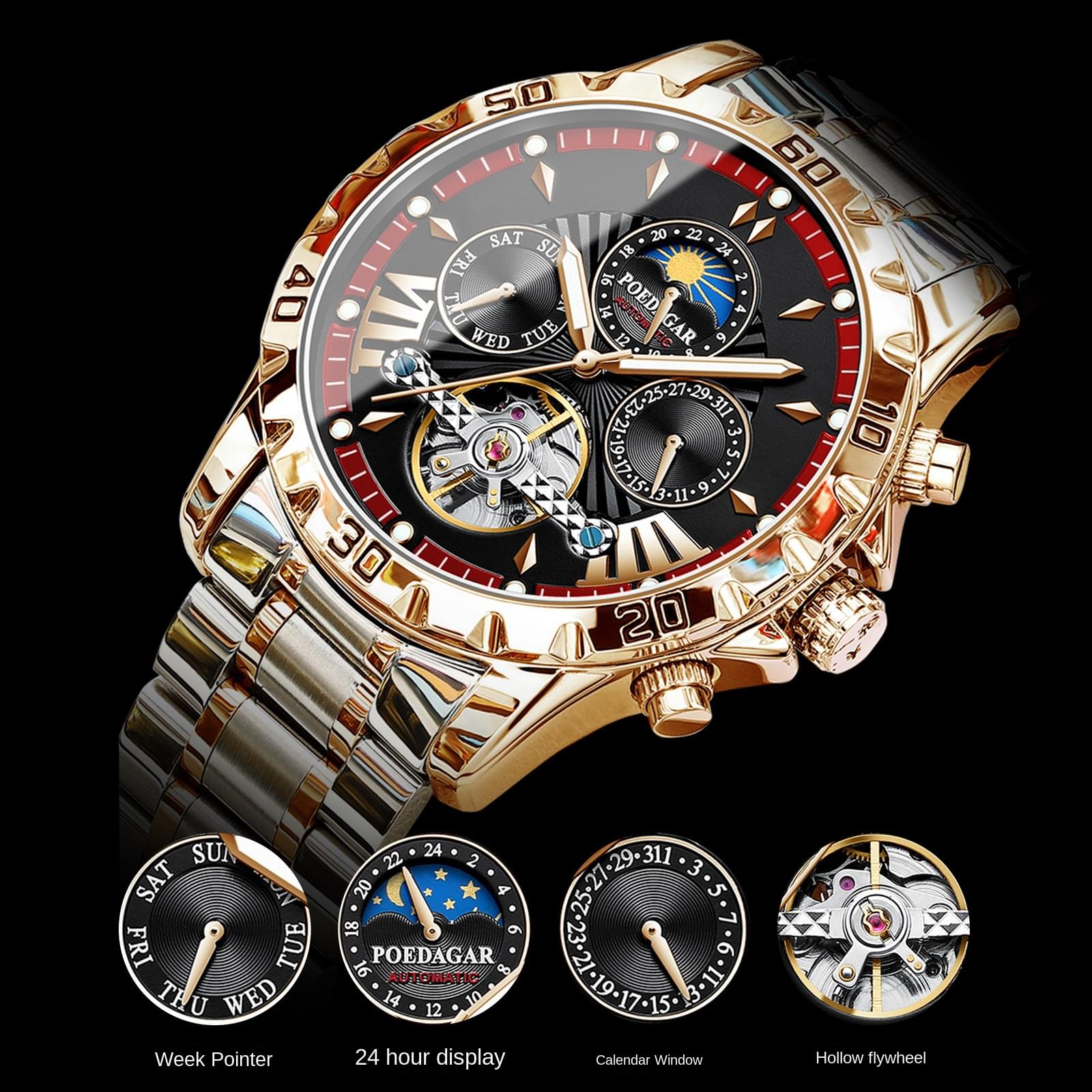 Reloj Mecánico Automático para Hombre con Cristal de Zafiro - Estilo y Funcionalidad