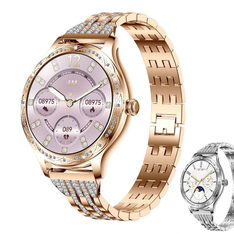 AK60 Smartwatch para Mujer con Llamadas HD, Ritmo Cardíaco y Resistente al Agua - vista frontal