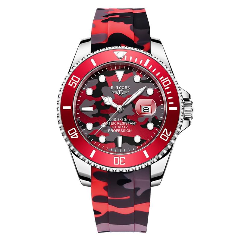 Reloj LIGE para Hombre: Estilo Deportivo y Funcional con Correa de Silicona Resistente al Agua