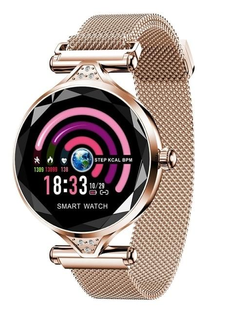 H1 Pulsera Inteligente para Mujer con Pantalla a Color y Diamantes