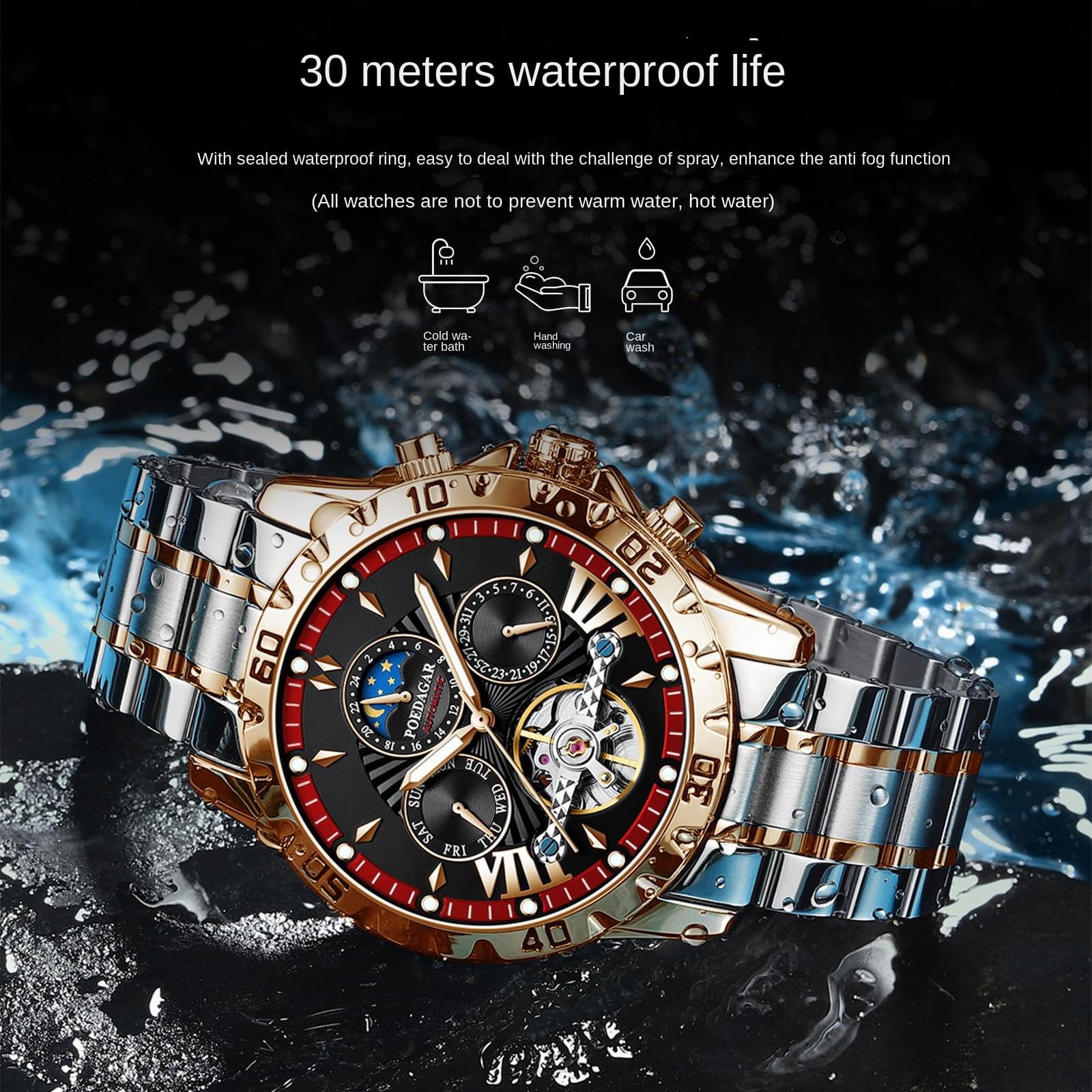 Reloj Mecánico Automático para Hombre con Cristal de Zafiro - Estilo y Funcionalidad