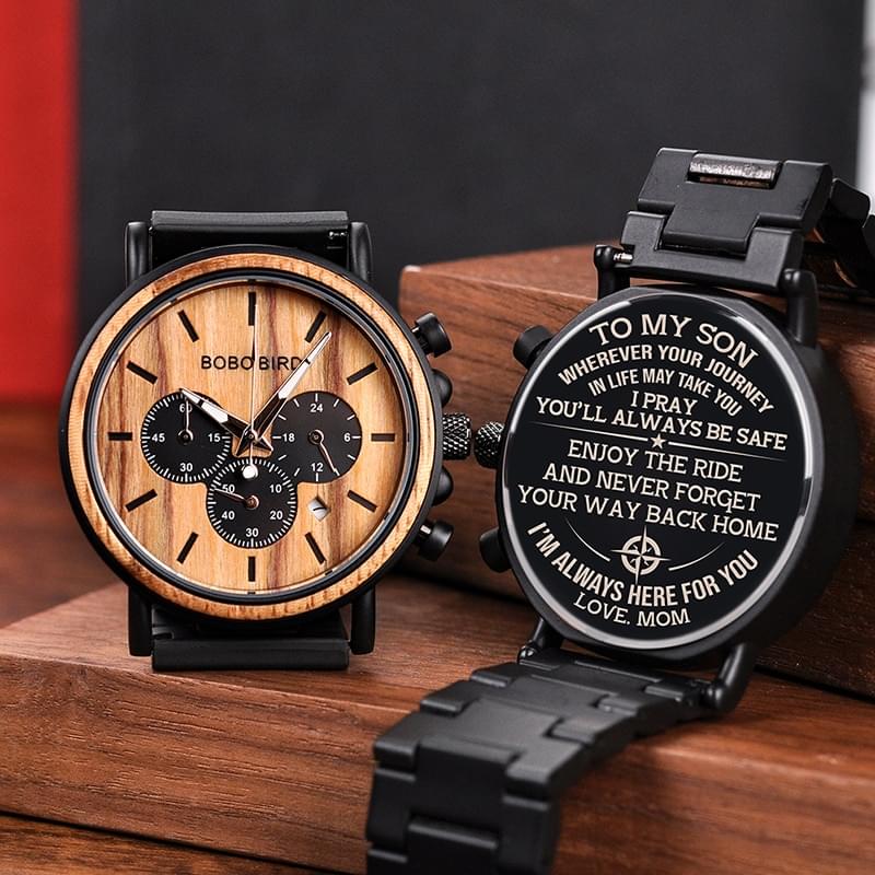 Reloj de Cuarzo para Hombre con Grabado Personalizado, Regalo Familiar