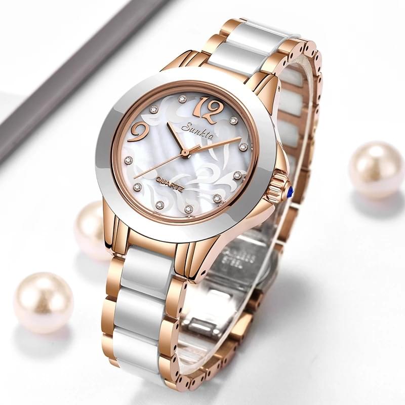 Reloj de Cerámica Elegante para Mujer - SUNKTA, Estilo y Durabilidad