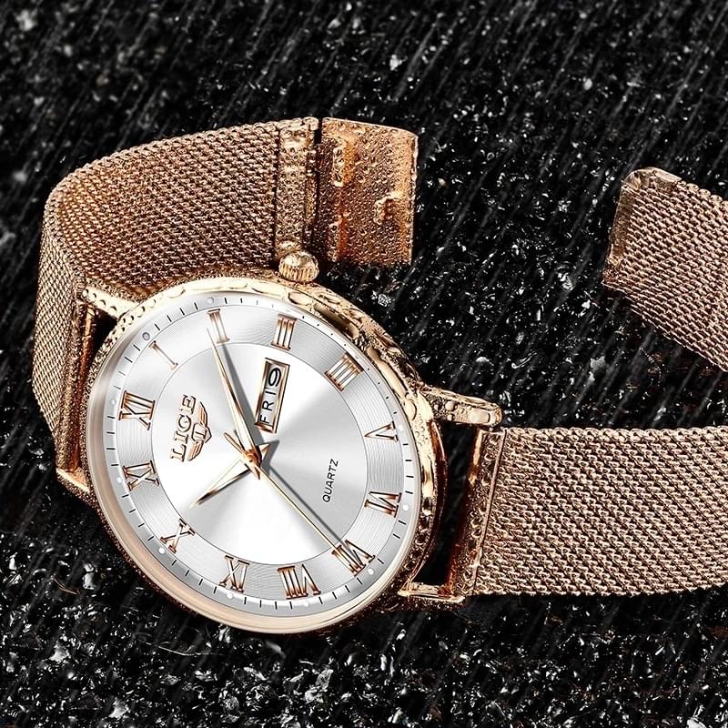 Reloj LIGE Ultra Delgado para Mujer: Elegancia y Funcionalidad con Doble Calendario