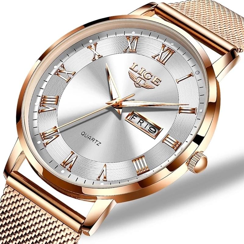 Reloj LIGE Ultra Delgado para Mujer: Elegancia y Funcionalidad con Doble Calendario