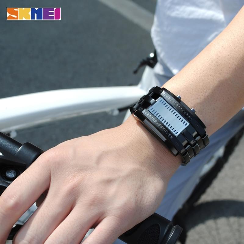 SKMEI 0953 – Reloj Digital Deportivo para Mujer con Correa de Acero - vista de detalle