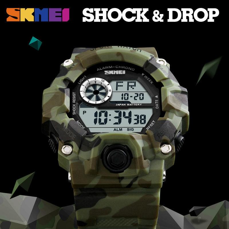 SKMEI 1019 – Reloj Digital Militar con LED para Hombre - vista frontal