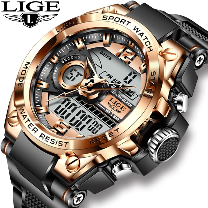 Reloj LIGE Doble Pantalla: Estilo, Luminosidad y Resistencia al Agua
