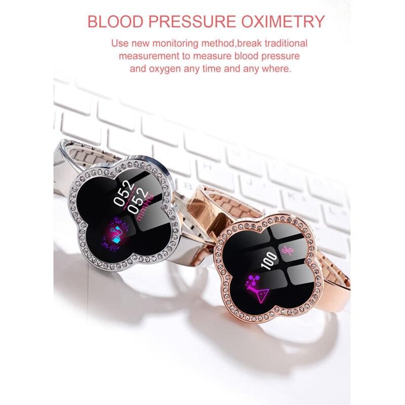 S6 Pulsera Inteligente para Mujer - Monitoreo de Ritmo Cardíaco y Presión Arterial, Resistente al Agua IP67