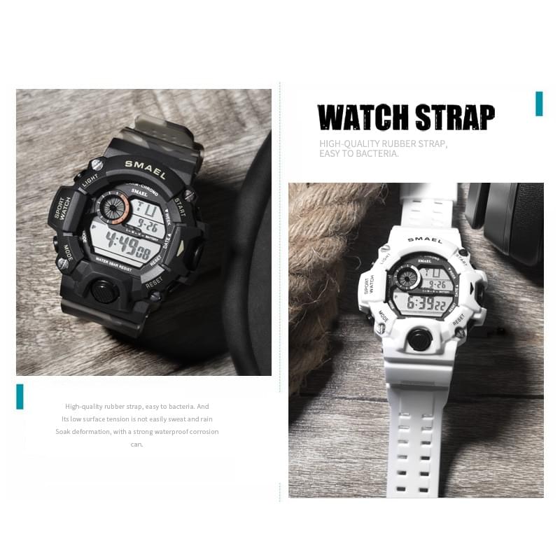 SMAEL 1385C Reloj Digital Militar para Hombre, Resistente al Agua 50M