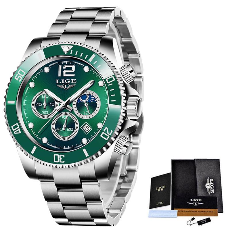 Reloj de Cuarzo Deportivo para Hombre, Cronógrafo Multifuncional y Resistente al Agua